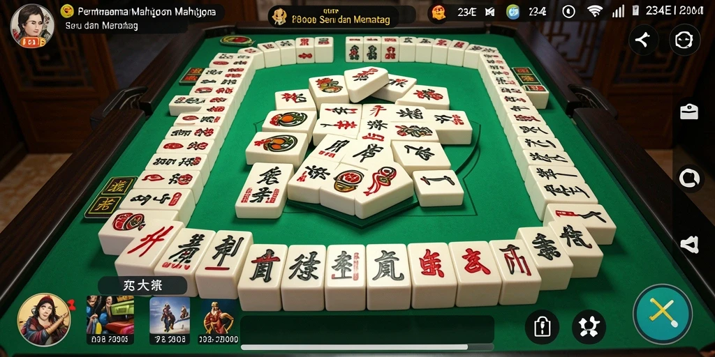 Screenshot gameplay 234E dengan tampilan ubin Mahjong yang menawan.