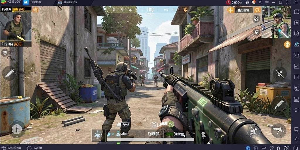 Screenshot gameplay 531SLOT menampilkan aksi tembak-menembak yang intens.