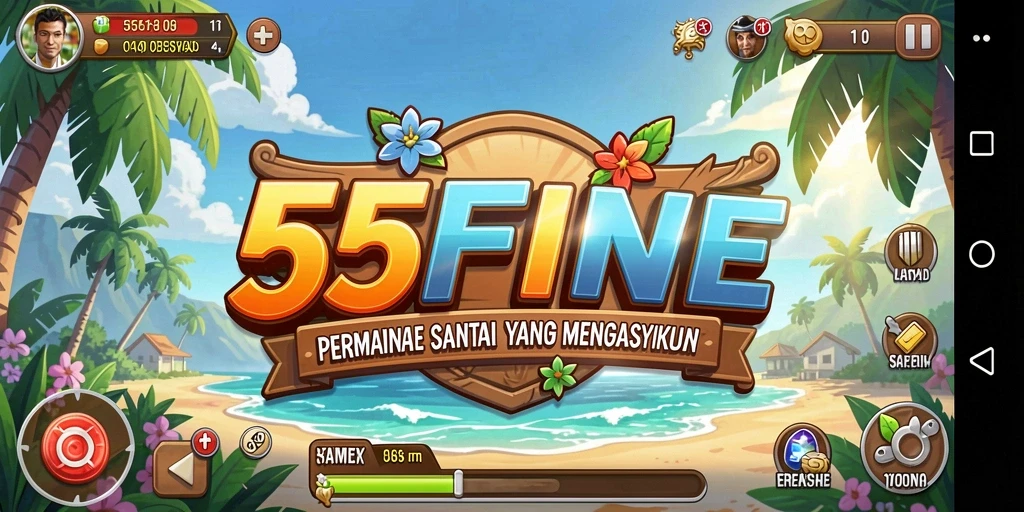 Tampilan gameplay 55FIVE menampilkan keseruan permainan santai.
