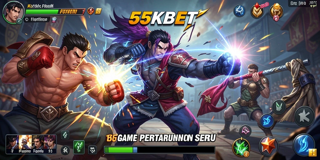 Tangkapan layar 55KBET menampilkan aksi pertarungan yang mendebarkan.