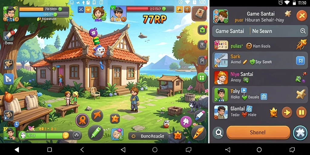 Screenshot gameplay 77RP menampilkan aktivitas yang seru dan menyenangkan.