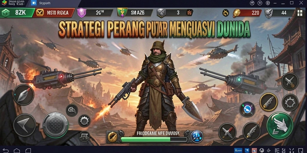 Tangkapan layar utama 8ZK menampilkan pertempuran strategi yang intens.