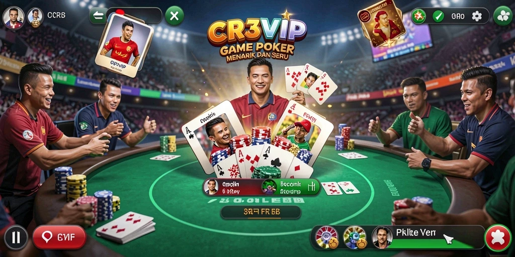 Tampilan permainan Poker di CR7VIP yang seru dan mendebarkan.
