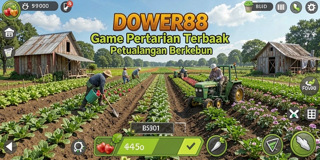 Screenshot DOWER88 menampilkan aksi bertani yang seru dan interaktif.