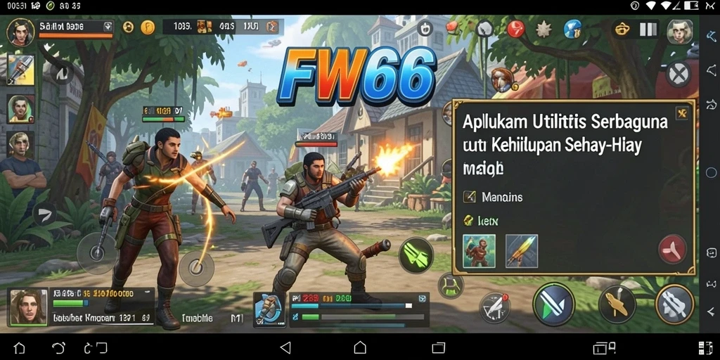 Screenshot utama FW66 menunjukkan tampilan antarmuka yang ramah pengguna.