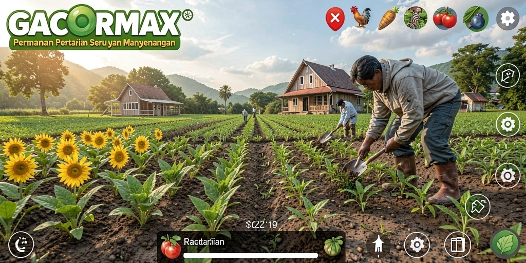 Screenshot menunjukkan momen menakjubkan dalam gameplay pertanian GACORMAX.