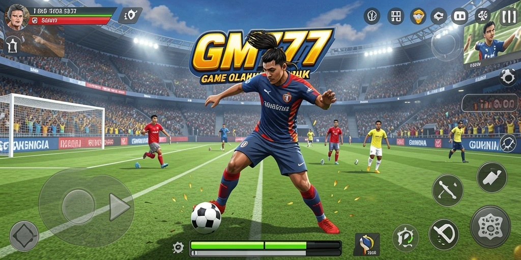 Tampilan aksi mendebarkan dalam game olahraga GM777.