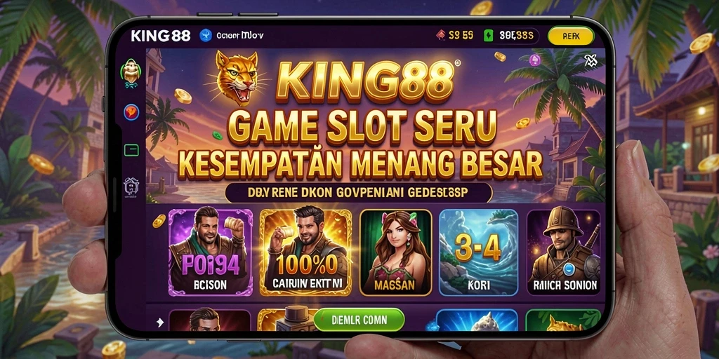 Tampilan gameplay KING88 yang memukau dan penuh warna.