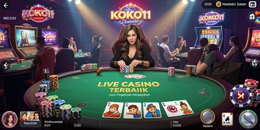 Tampilan screenshot KOKO11 menampilkan suasana permainan Live Casino yang mendebarkan.
