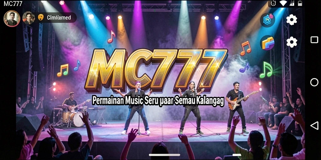 Tampilan gameplay seru dari MC777 dengan berbagai genre musik.