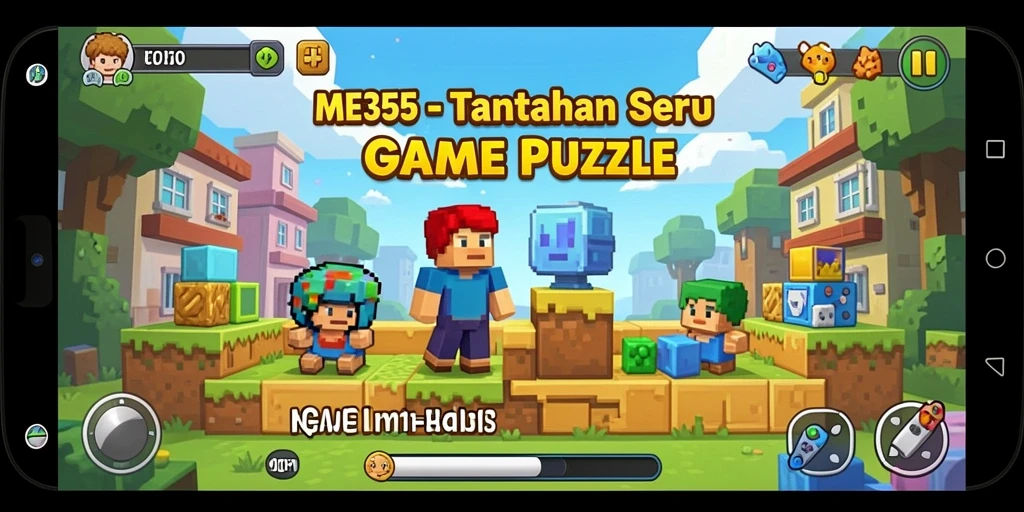 Tampilan gameplay dari ME355 yang menampilkan berbagai tantangan Puzzle.
