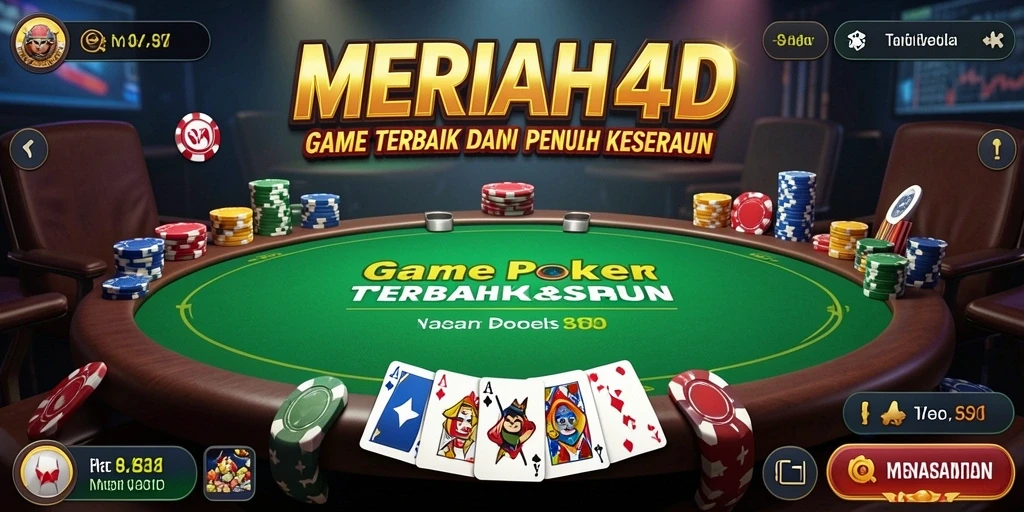 Tampilan gameplay Poker di MERIAH4D yang sangat mengasyikkan.