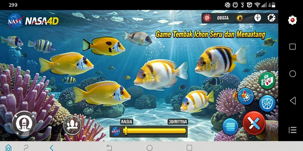 Tampilan gameplay menarik dari NASA4D dengan aksi Tembak Ikan.