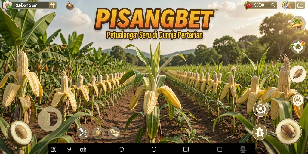 Screenshot gameplay PISANGBET yang menampilkan kebun yang subur.