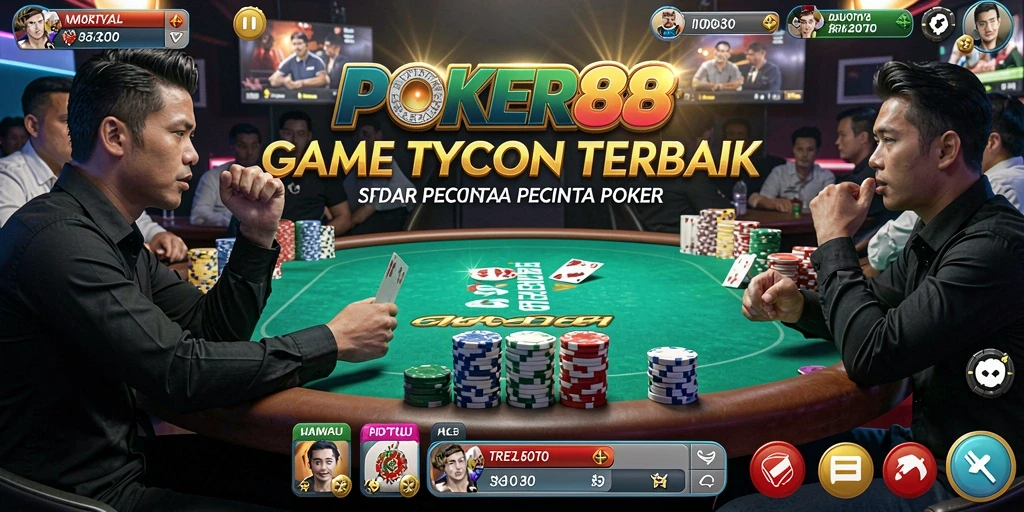 Screenshot utama POKER88 menampilkan gameplay seru dalam dunia Tycoon.