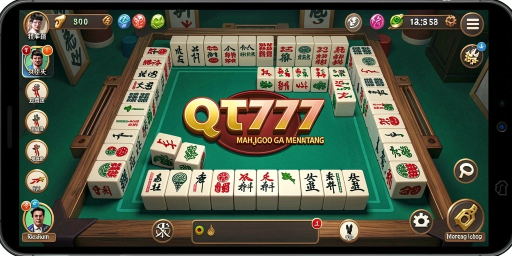 Tampilan gameplay Mahjong QT777 yang seru dan menarik.