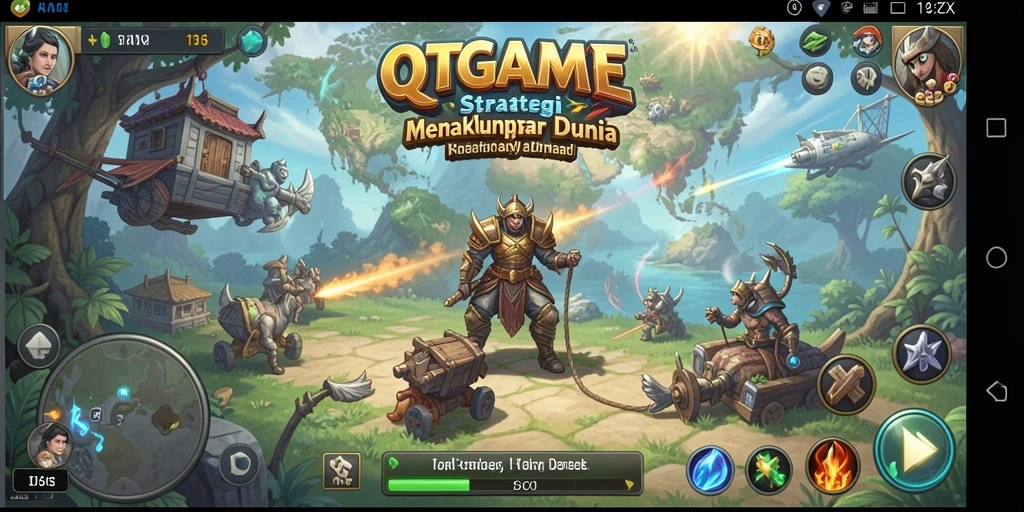 Tampilan gameplay QTGAME yang strategis dan mendebarkan.