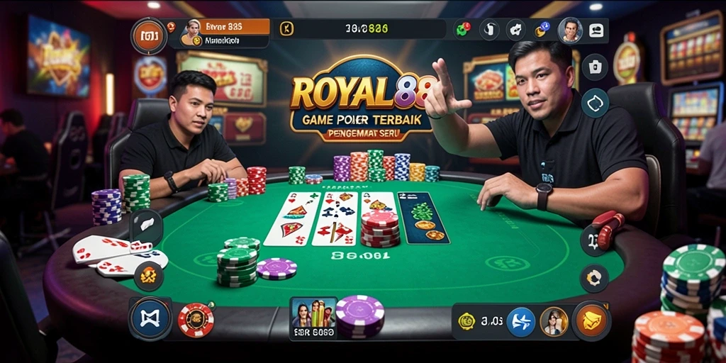 Tampilan gameplay menarik dan mendebarkan dari ROYAL88 Poker.