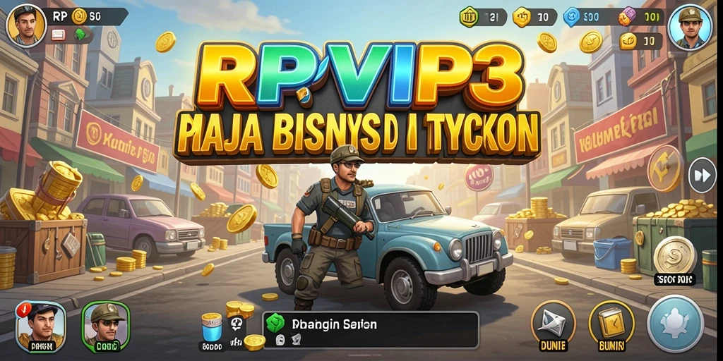 Screenshot utama RPVIP3 menampilkan tampilan menarik dari gameplay Tycoon.