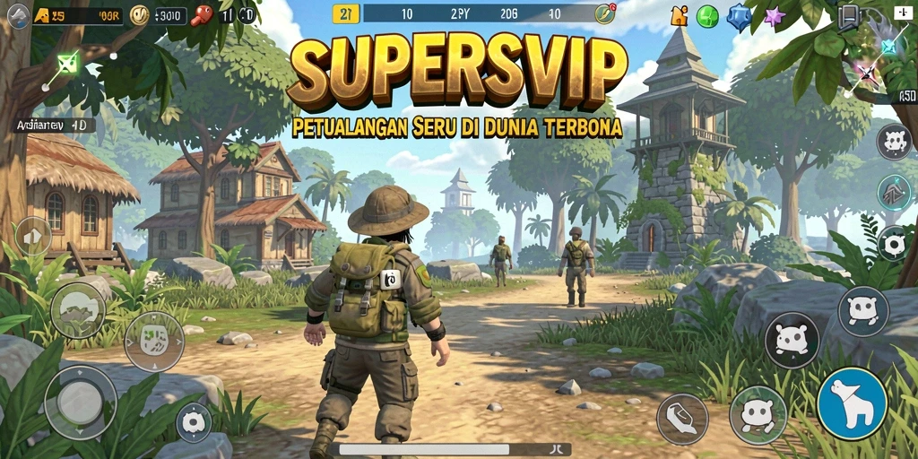 Tampilan gameplay seru dalam dunia terbuka SUPERSVIP.