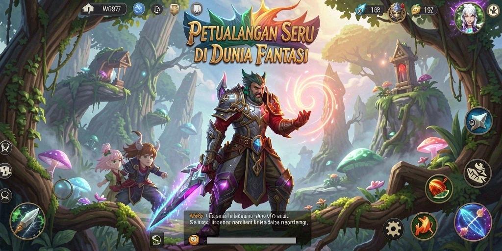Tangkapan layar from WG87 menampilkan karakter dalam misi petualangan yang menegangkan.