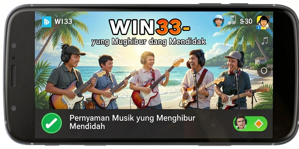 Tampilan gameplay <strong>WIN33</strong> dengan berbagai alat musik dan tantangan menarik.